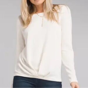 Prana Women's Frosene Long Sleeve Top Cotton & Tencel Cream Size Large